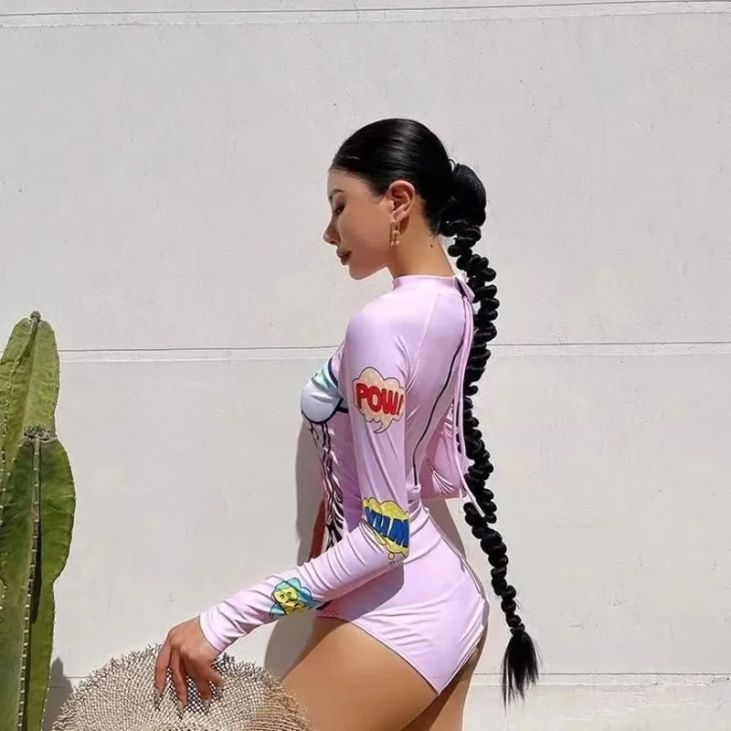 New Swinmsuits For Women Summer Sports Oversize Swimsuits Ins Anime Female Swimsuits Chic Women's High Street Surfing Swimsuits
