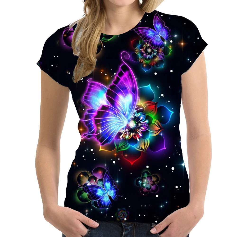 

Butterfly Floral T-Shirts Flower 3D Printed Women Men Streetwear Short Sleeve T Shirt Oversized Harajuku Kids Tops Tees Clothing