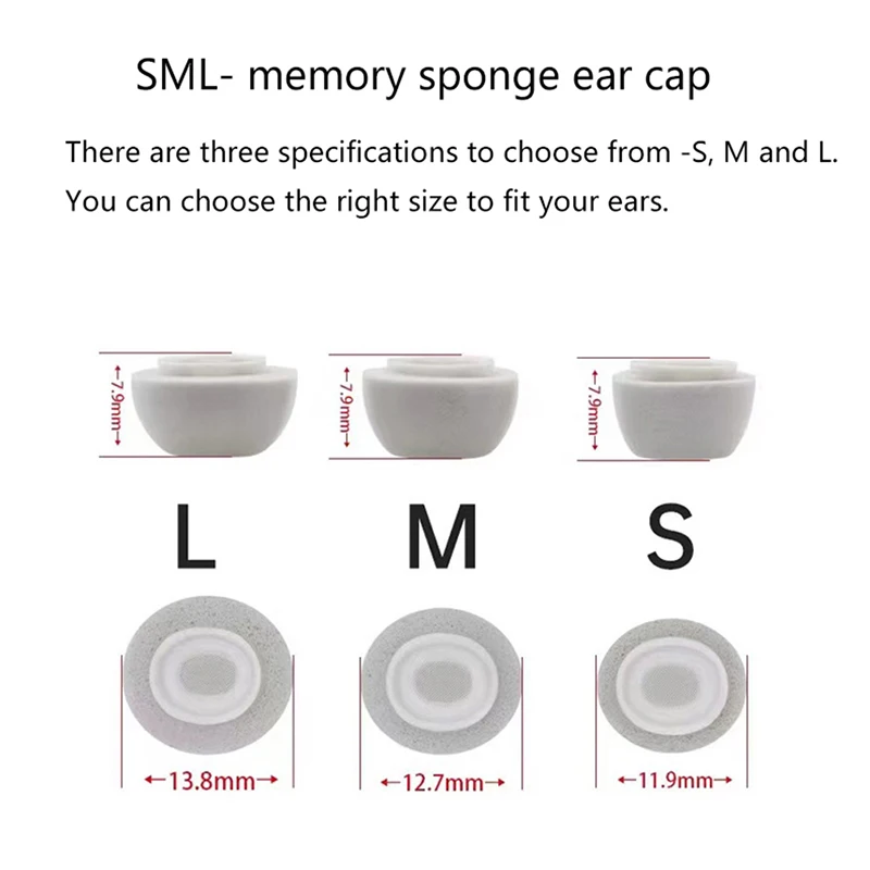 Premium Memory Foam Earbud Tips - Comfortable Replacement Cushions for Wireless Earbuds