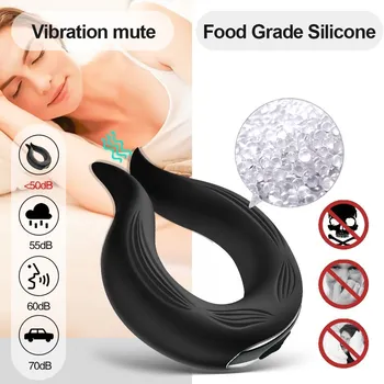 Vibrator Cock Ring Cockring for Men Sexy Toys for Couples Long Erection Vibrating Penis Rings Sleeve Ejaculation Delay Sex Shop 4