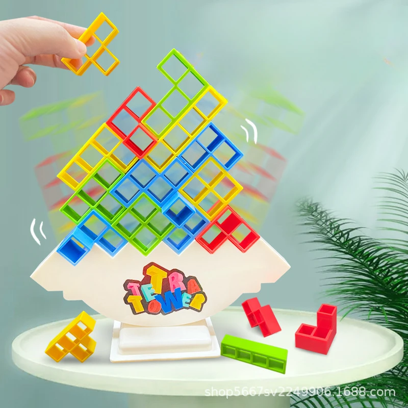 

Tower Game Stacking Blocks Stack Building Blocks Balance Puzzle Board Assembly Bricks Educational Toys for Children Gift