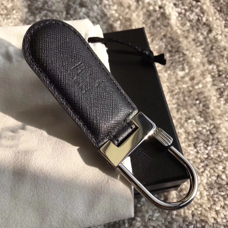 LJ2 Luxury MB Keychain Leather Car Key Chain 316 Stainless Steel Ring Classic Casual Gift For Men