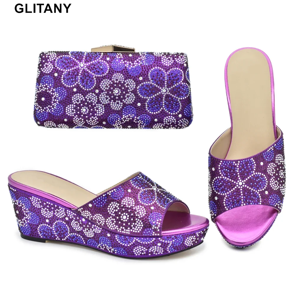 

New Fashion Pring Shoes Platform Women Italian Shoe and Bag Set for Party In Women Elegant Ladies Shoes with Matching Bags Set