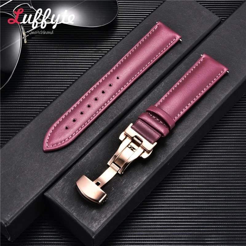 Luxury Leather Watch Band - Premium 20mm/22mm Strap Replacement