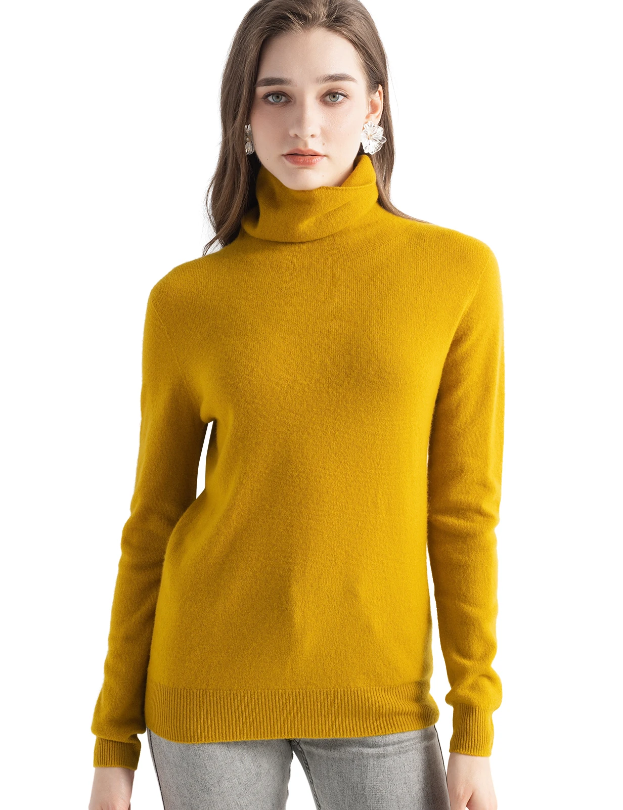 Naiste 100% meriinovillast topeltkõrge kaelusega ja pikkade käistega õhem sviiter S-XL (2026) 3