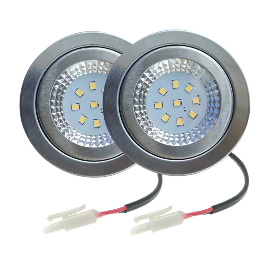 2 pezzi DC 12V 220V 1.5W LED fornello da cucina cappa da cucina luce 55-60mm aspiratore di fumo lampada ventilatore 20W equivalente alogeno