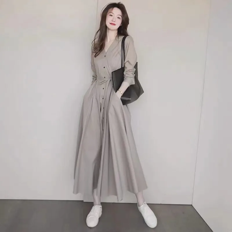 

French Senior Sense of Autumn Dress Fairy Temperament Long Dress Women's New Early Autumn Dress Royal Sister Wind Dress Son