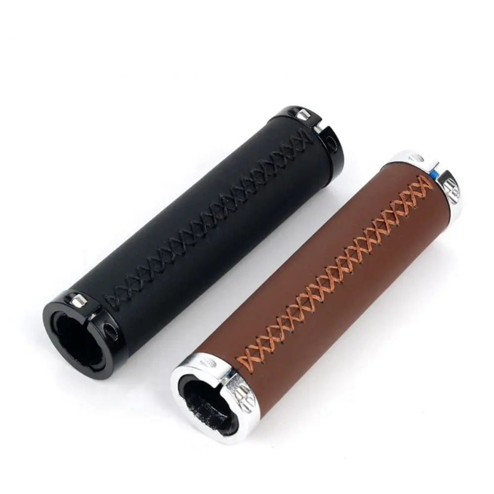 Description Picture 4 of itemHigh Quality PU Leather Bicycle Handlebar Grips 8 Colors Anti-slip Bike Handle Grip Mountain Bike Grips