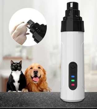 Amoladora de uñas eléctrica recargable por USB para s, cortaúñas para mascotas, patas de gato silenciosas, herramientas de aseo