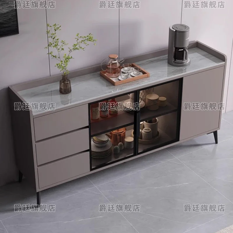 Rock Plate Solid Wood Sideboard Cabinet Nordic Multifunction Living Room Display Cabinet Kitchen Furniture Muebles Cocina FYSC