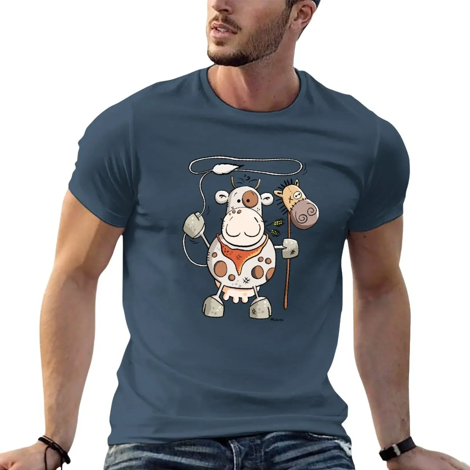 

Cute Cowboy Cow Cartoon T-Shirt summer tops summer top new edition sweat shirts men graphic t shirts
