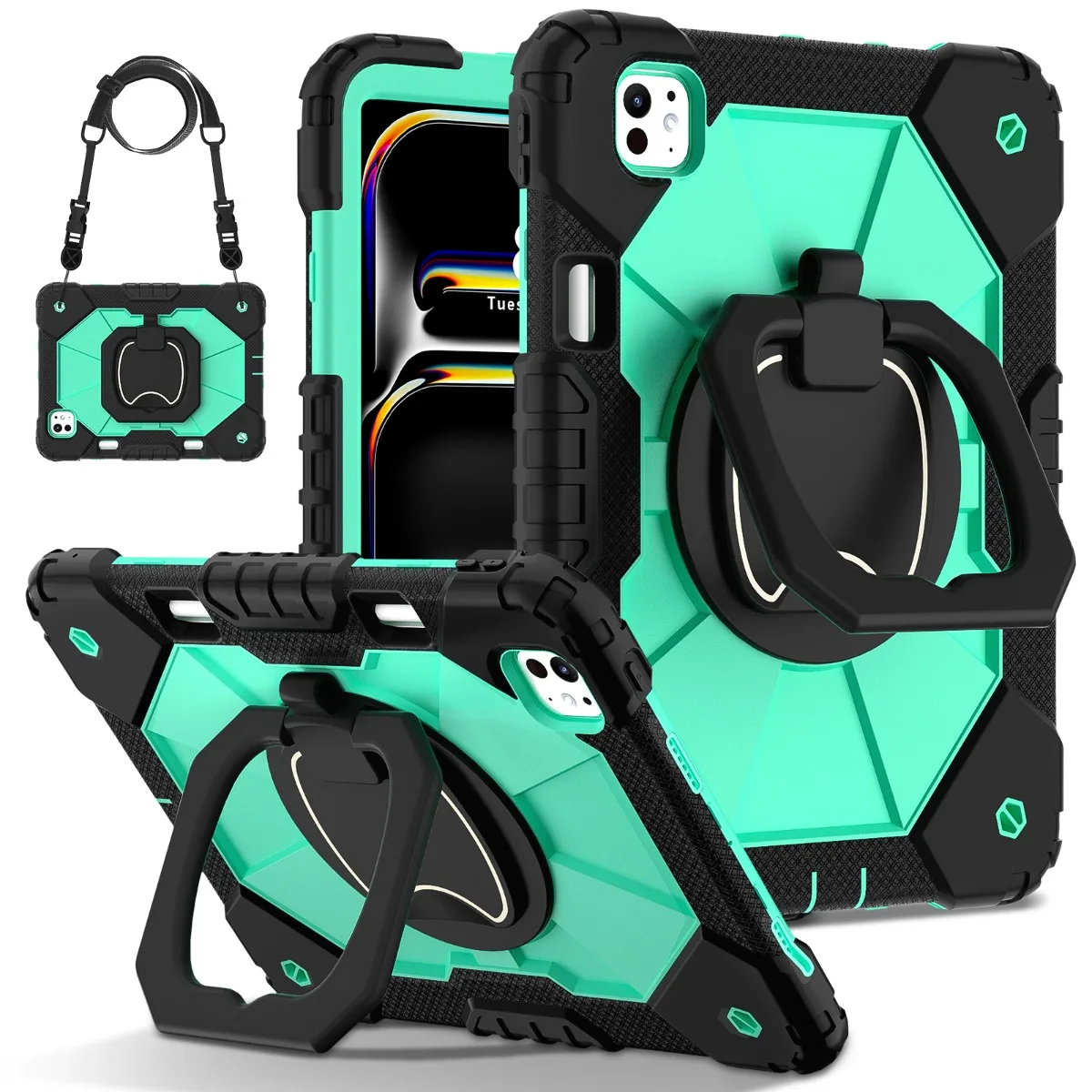 Shockproof Rotating Stand Tablet Case with Enhanced Protection