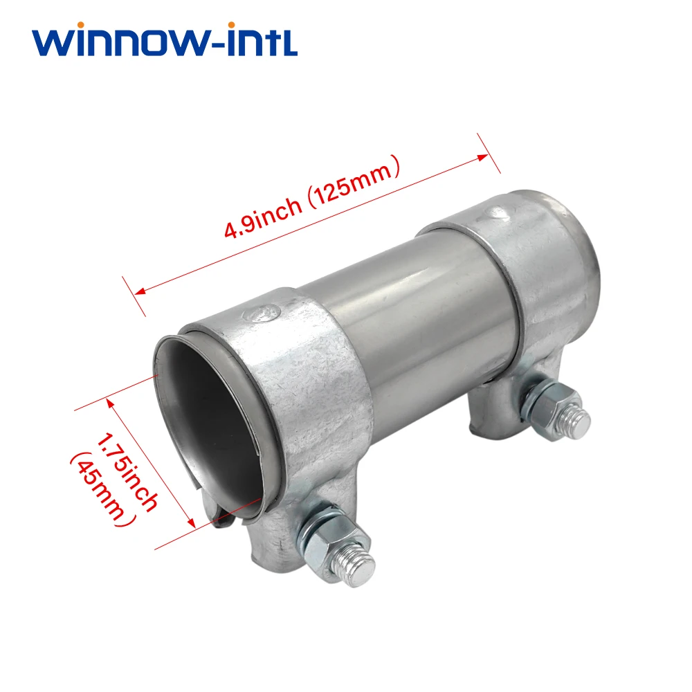 45mm ID 1.75Inch Exhaust Muffler Tube Pipe Connector Joiner Sleeve Clamp Adjustable Stainless Steel Kit DIY Tool Car Accessorie