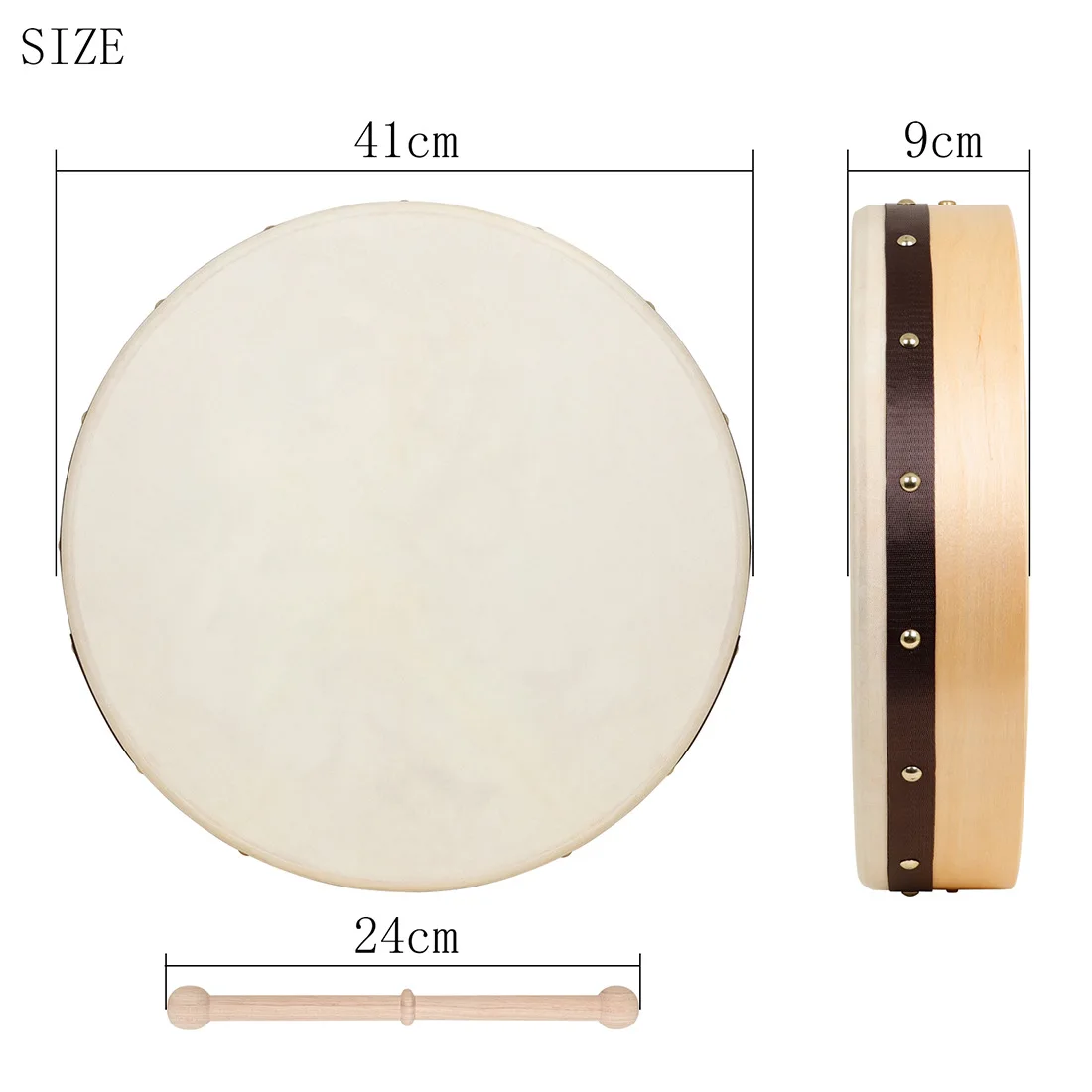 16/18 Inch Irish Sheep Skin Tambourin with Drumstick Dance Performance  Clapping Drum Professional Percussion Instrument - AliExpress