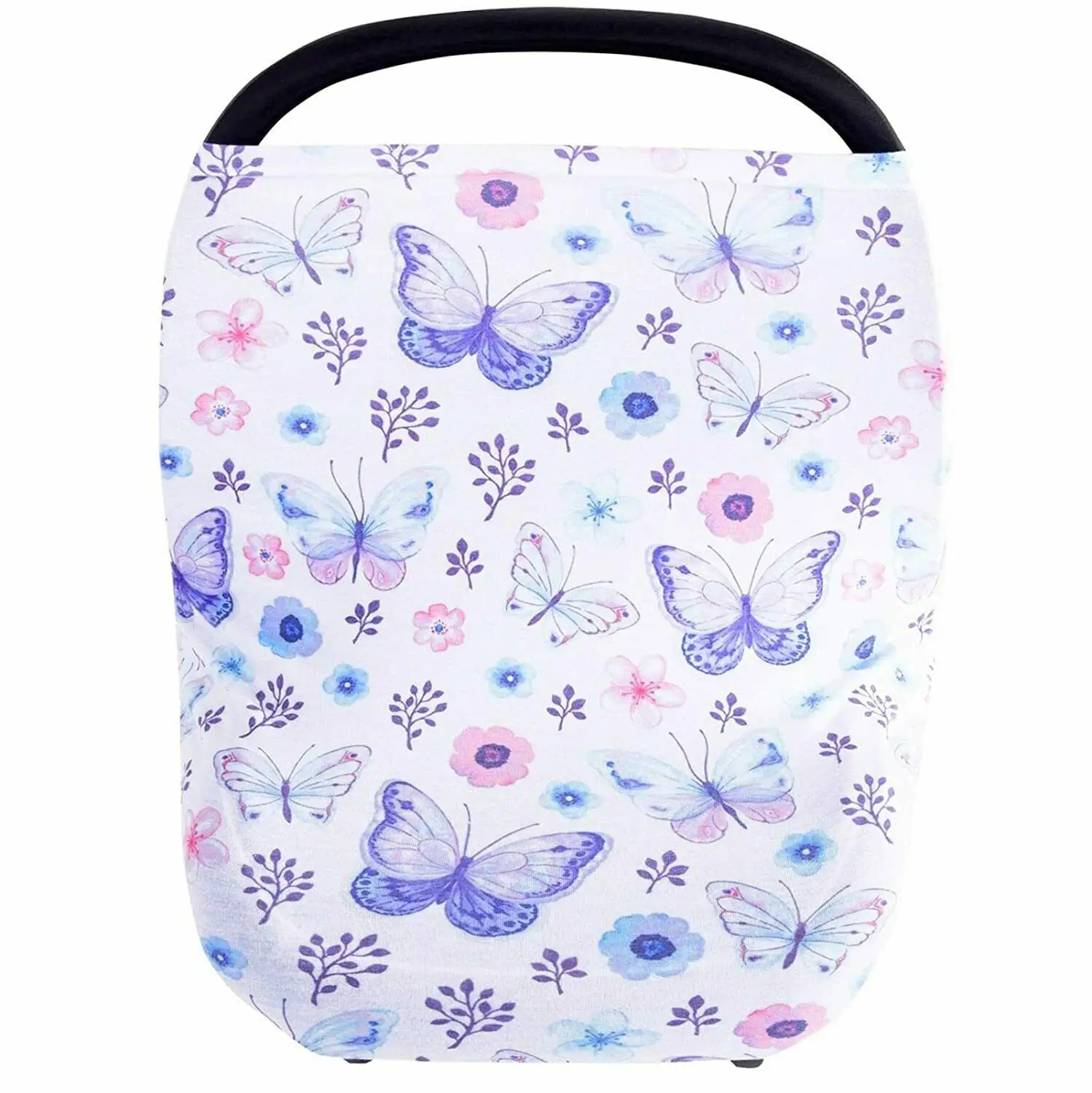 Baby Car Seat Covers Butterfly Stretchy Car Seat Nursing Breastfeeding Cover Made Thick and Soft Jersey Multiuse Infant Ca