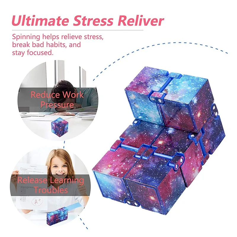 별이 빛나는 하늘 인피니티 매직 큐브 사각형 퍼즐 장난감, 스트레스 해소 핸드 게임, 4 코너 미로 장난감, 어린이 성인 감압
