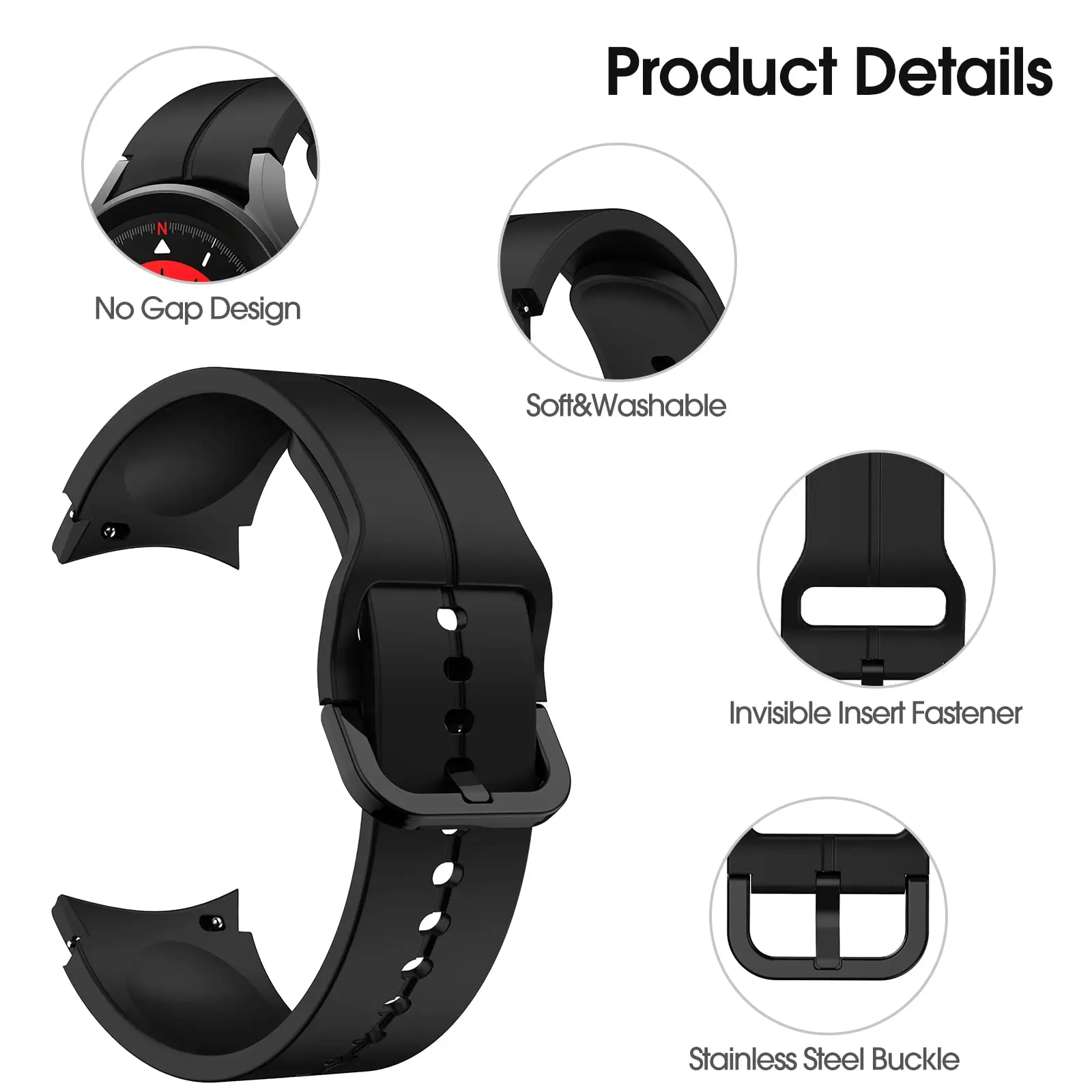 Seamless Silicone Band for Galaxy Watch - 20MM Bracelet Strap