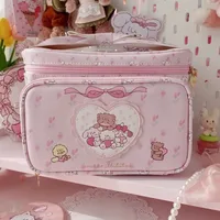 Sac à main de grande capacité en cuir PU de forme carrée, trousse de maquillage, trousse de toilette portable, sac de détermination, mode 1