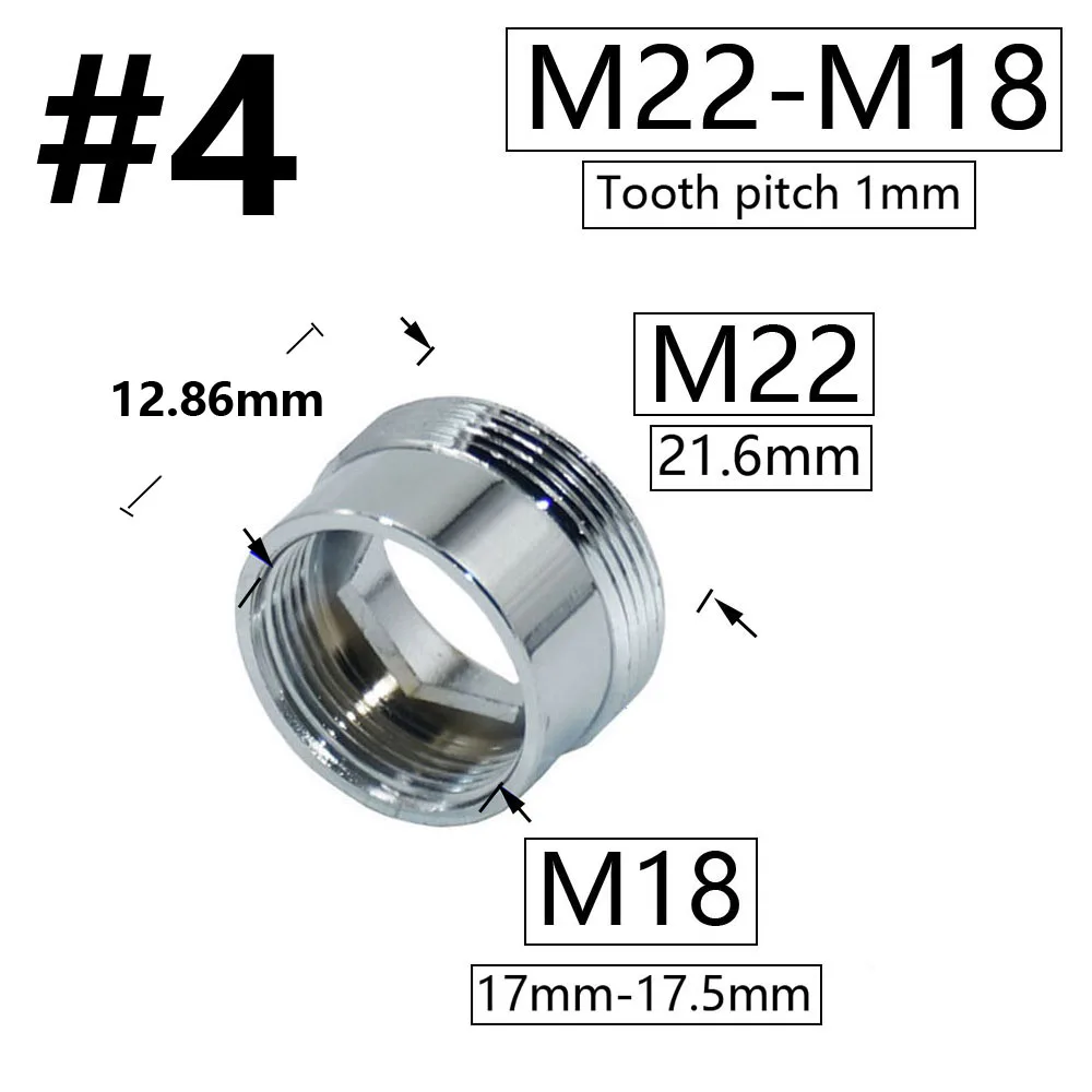 Brass Silver Water Faucet Coupler M16 M18 M20 M22 M24 M28 Thread Connector Fittings For Bubbler Kitchen And Bathroom