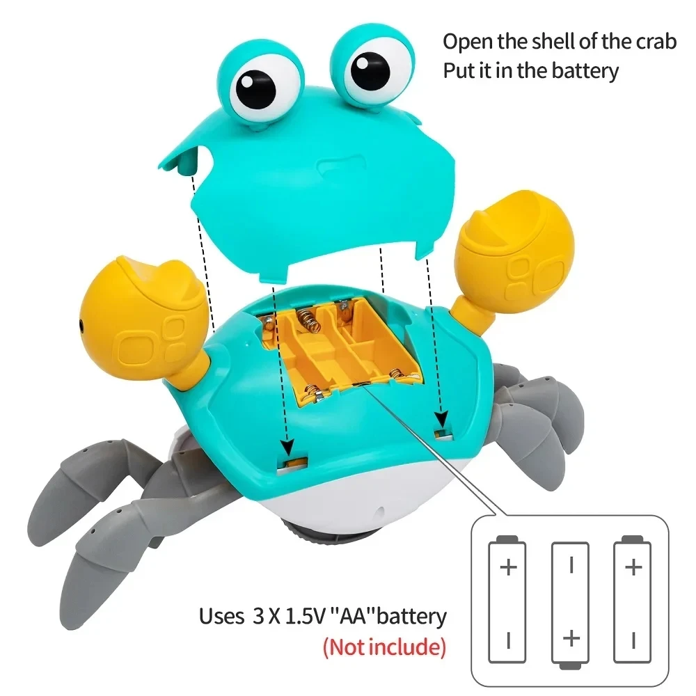 Dancing Crab Toy - Interactive Crawling Gift for Babies No Battery Required
