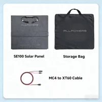 Panneau solaire ALLPOWERS SE100 100W, 100W/200W, IP68, étanche, monocristallin, pliable, pour station d'alimentation, extérieur 6