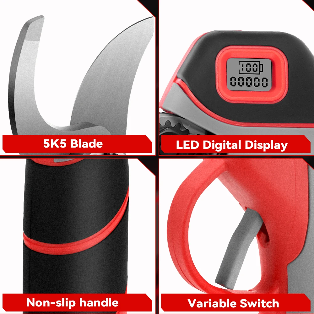 Brushless 30MM Electric Pruning Shears 4Gears Cordless Electric Pruner Branch Rechargeable Gardening Tool For Makita 18V Battery 4