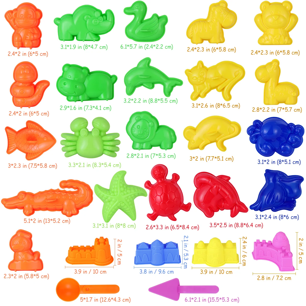 Sand Molding Toys Building Kits Kid'S Summer Beach Sand Toys Sand Play Set With Castle Animal Sand Molds And Tools 2