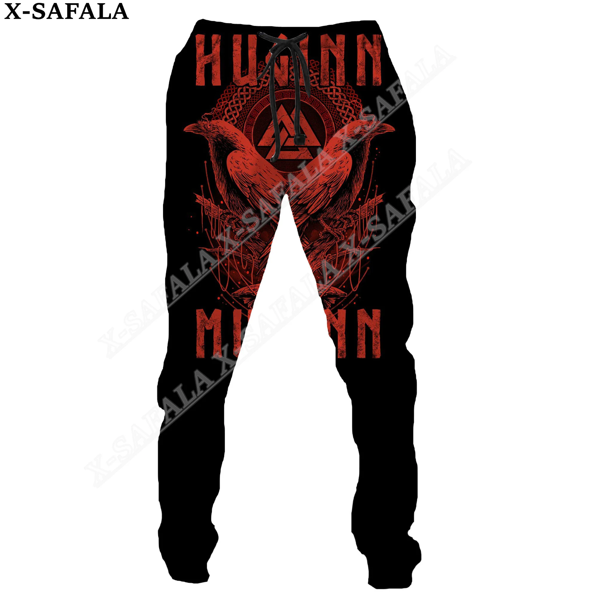 

Raven Tattoo Viking Odin Tree Print Trouser Men Women Sweatpants Drawstring Long Joggers Streetwear Spring Autumn Sports Pants-2