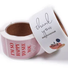 

3*9CM 120 Pcs/Roll Rectangle Thank You Labels Stickers for Gift Card Box Package Wrapping Party Baking Small Business
