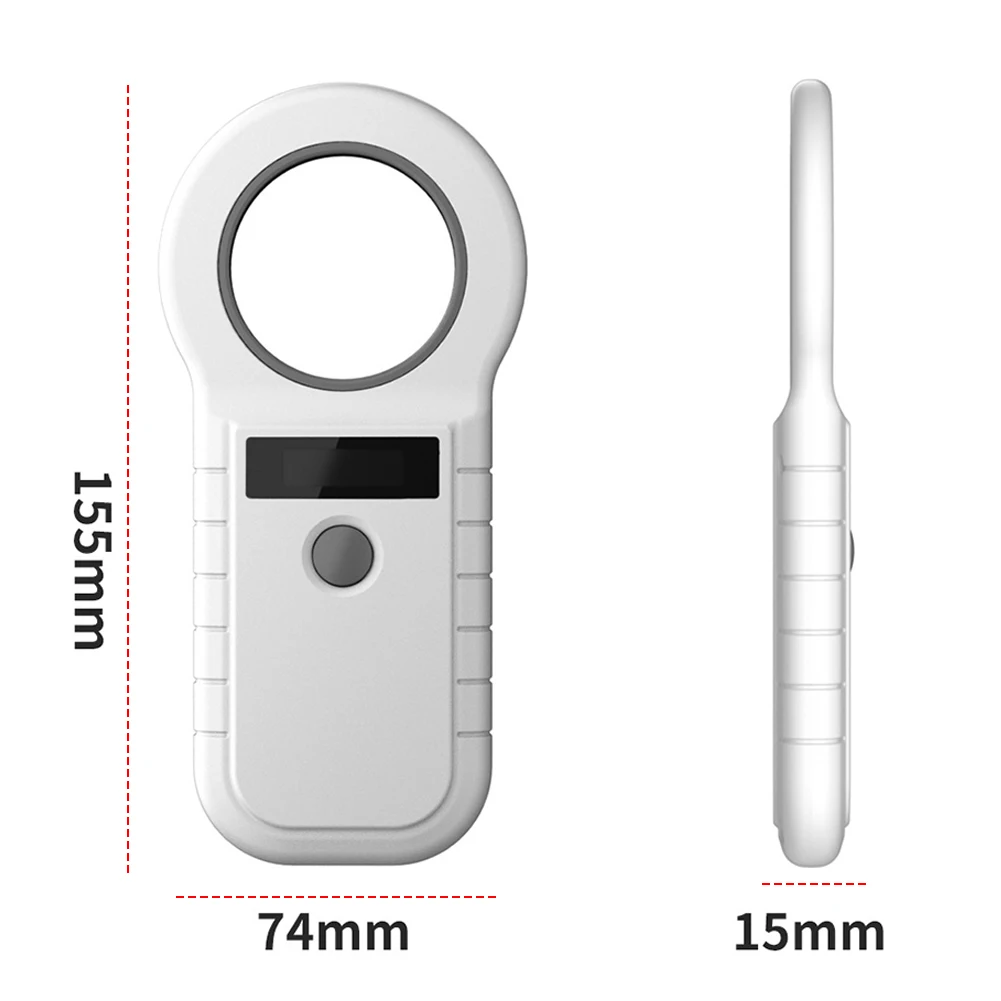 Pet Microchip Scanner 134.2kHz 125kHz Chip Transponder with Stable OLED Display Animal Tag Reader for ISO 11784/11785 FDX-B EMID