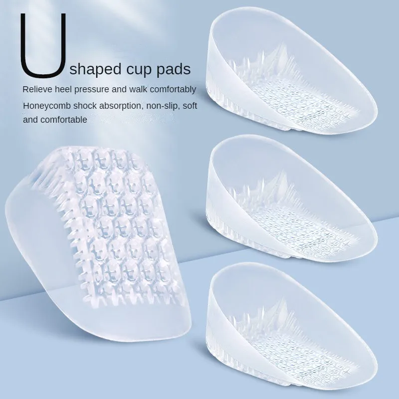 U-Shaped Cup Half Elevator Insoles Height Increase Heel Lift Insert Washable Reusable Heel Pads Cushion-shoe insoles,heel patch insole,heel insoles,heel cushion insole