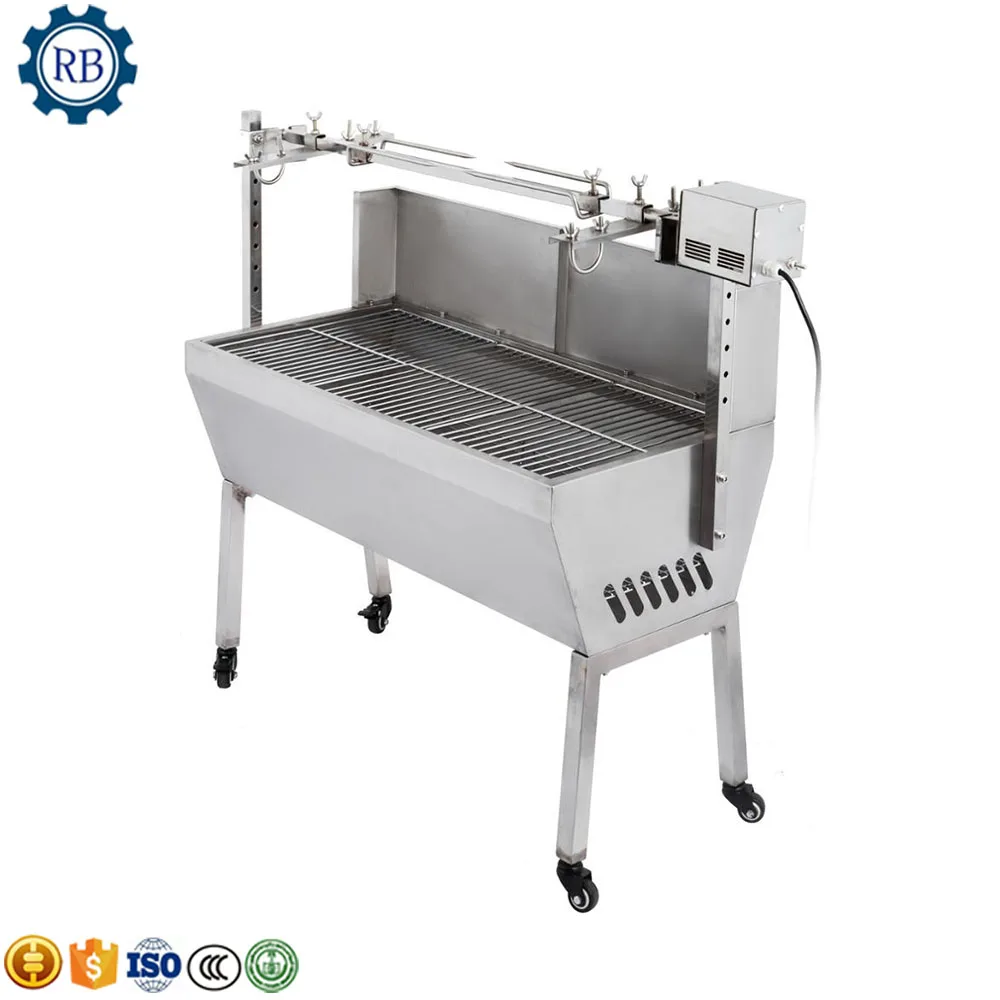 

Commercial charcoal barbecue stove Rotary charcoal grill roaster/ pig grill/ Rotary pig roaster machine