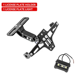 Universal Motorcycle LED License Plate Holder - Enhanced Accessories (Holder and Light)