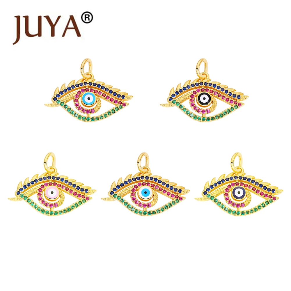 

JUYA New In Turkish Evil Eye Pendant Ladies Gothic Retro Demon Eye Eyelash Bracelet Necklace Jewelry Making DIY Accessories