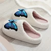 Lucyever Butterfly Embroidery Plush Woman Slippers Non Slip Soft Home Slides Shoes Women Winter Comfy Warm Cotton Shoes Female 5