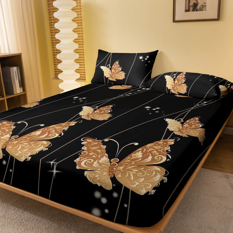 Printed Bedspread Kingdee Opera Score Pattern Frosted Bedsheet Bedroom Bedding (Excluding Pillowcases)