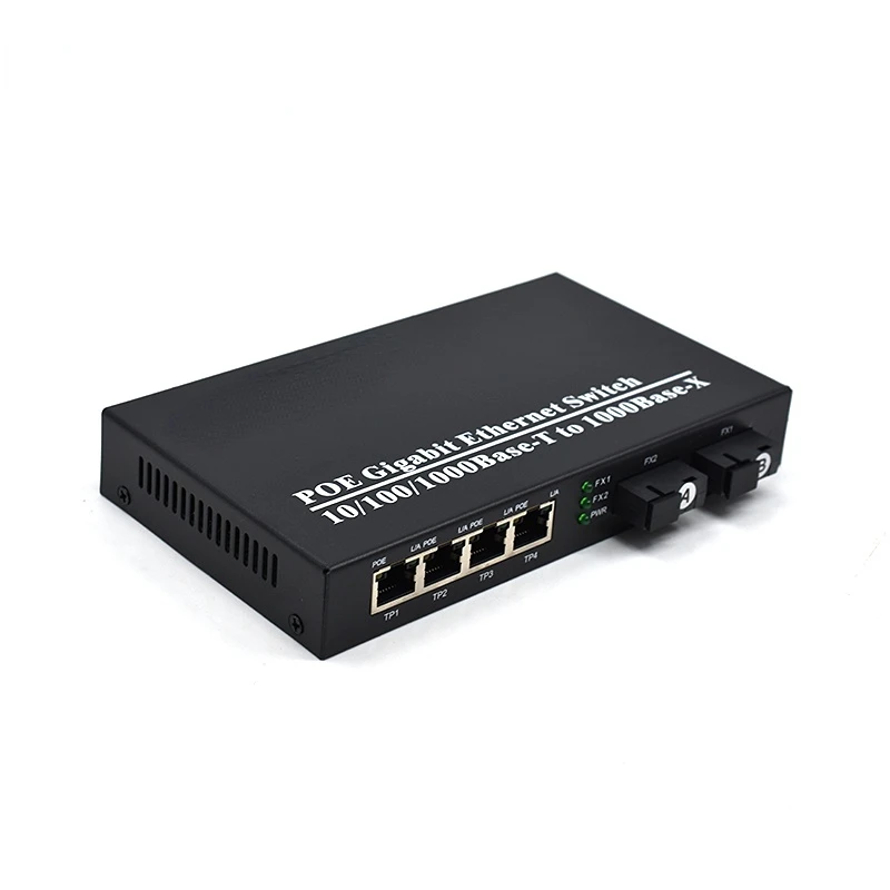 Full Gigabits 4 Port Poe Switch Support IEEE802.3af/at with 2 SC Fiber 20KM Poe Media Converter For Wireless AP IP Camera hdd multimedia player full hd 1080p usb external media player media tv box support mkv h 264 rmvb wmv hdd sd player