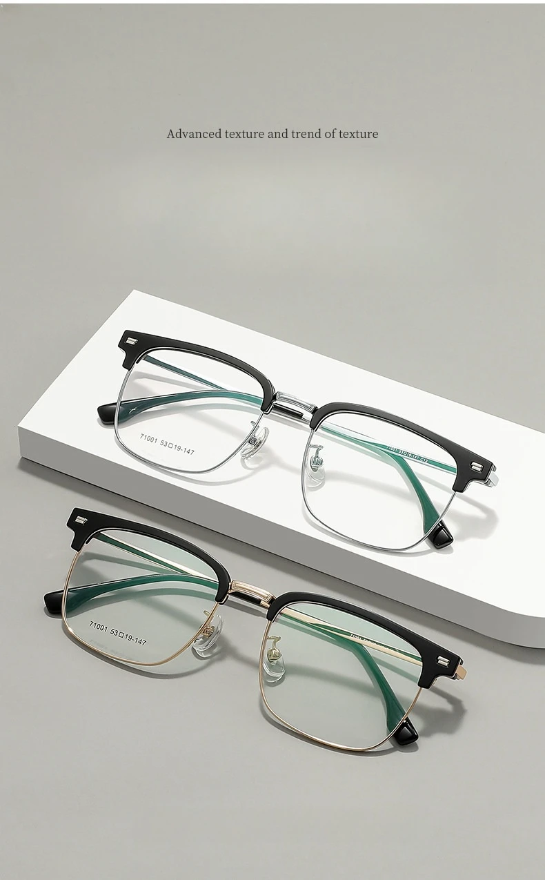 FIRADA Mode Ultra Licht Brillen Retro Komfortable Quadratische Gläser Optische Verordnung Brillen Rahmen Für Männer Frauen 71001K – Detail 2