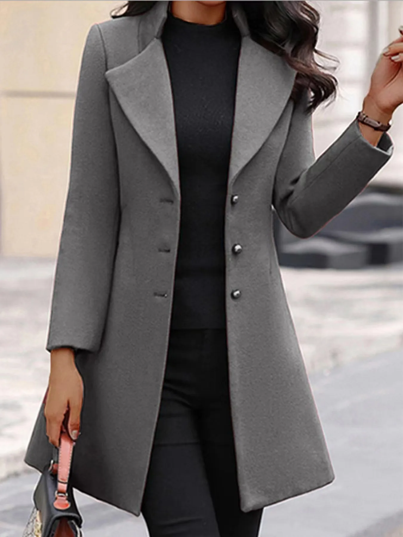 

New Winter Women's Coat Korean Style Slim Mid-length 2023 Women's Woolen Coat Пальто Женское Winter Coat