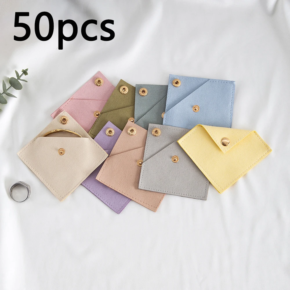 Elegant Suede Microfiber Jewelry Pouch with Button Closure