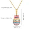 Fashion Openable Princess Enamel Bow Easter Egg Pendant Necklace for Women Sweet Party Jewelry Keychain Pendant Valentine Gift 6