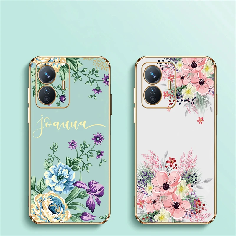 Elegant Floral Plating Silicone Shockproof Phone Case Cover