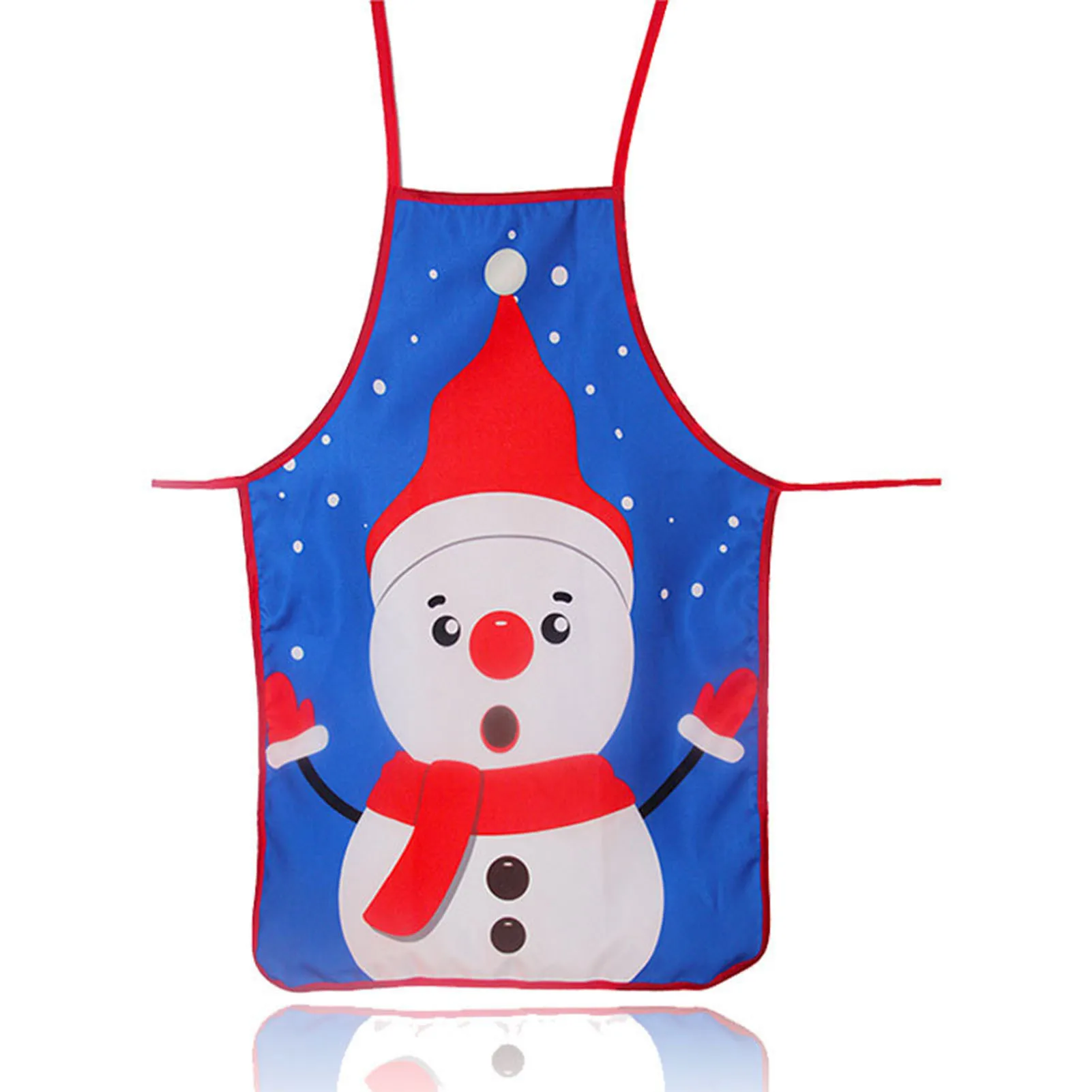 Christmas Kitchen Apron Bib Apron Holiday Grilling Apron with Pattern For Chef Restaurant Home Cleaning