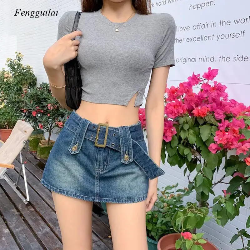  Red Skirt Mini Short Women Denim Skirt High Waist Bottoms  Vintage Aesthetic Christmas Party Costumes Red S : Clothing, Shoes & Jewelry