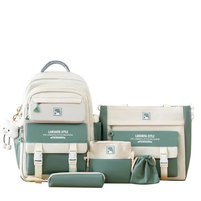 مجموعة مكونة من خمس قطع حقيبة ظهر الطالب ركاب حقيب...