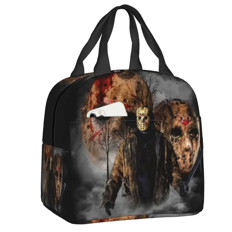 Film Horror Personaggio Killer Borse Da Pranzo Isolate Per Film Di Halloween Resuable Thermal Cooler Food Lunch Box Camping Travel