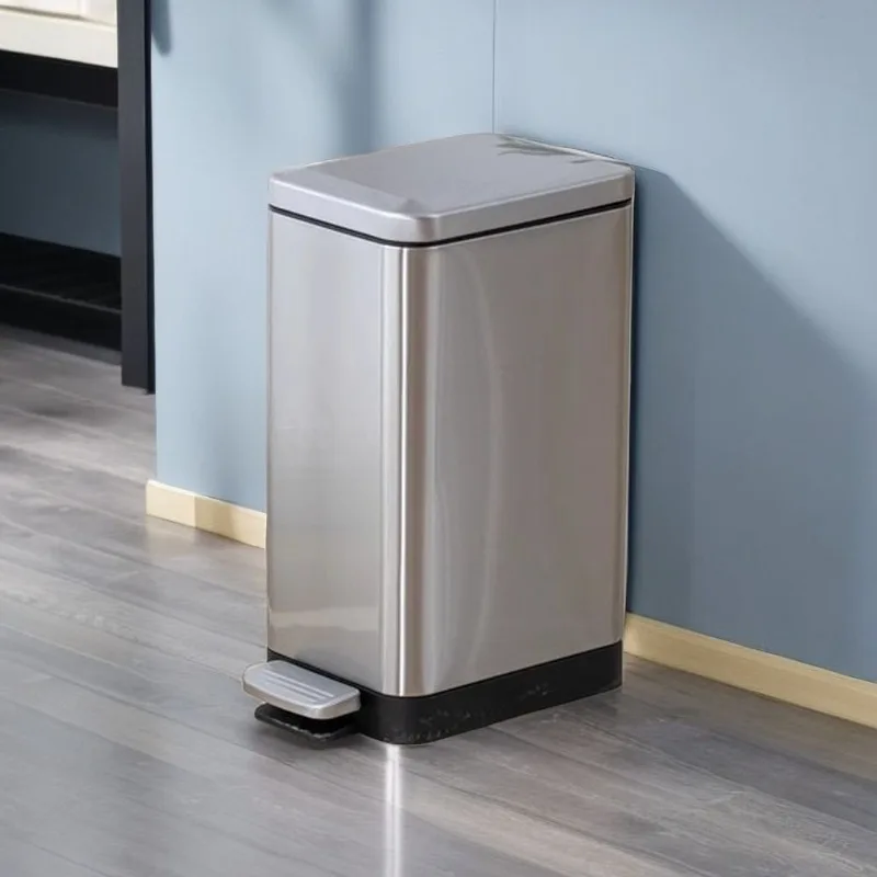 스테인레스 스틸 음식 페달 주방 쓰레기통, 욕실 침실 쓰레기통, 뚜껑 변기 쓰레기통 청소