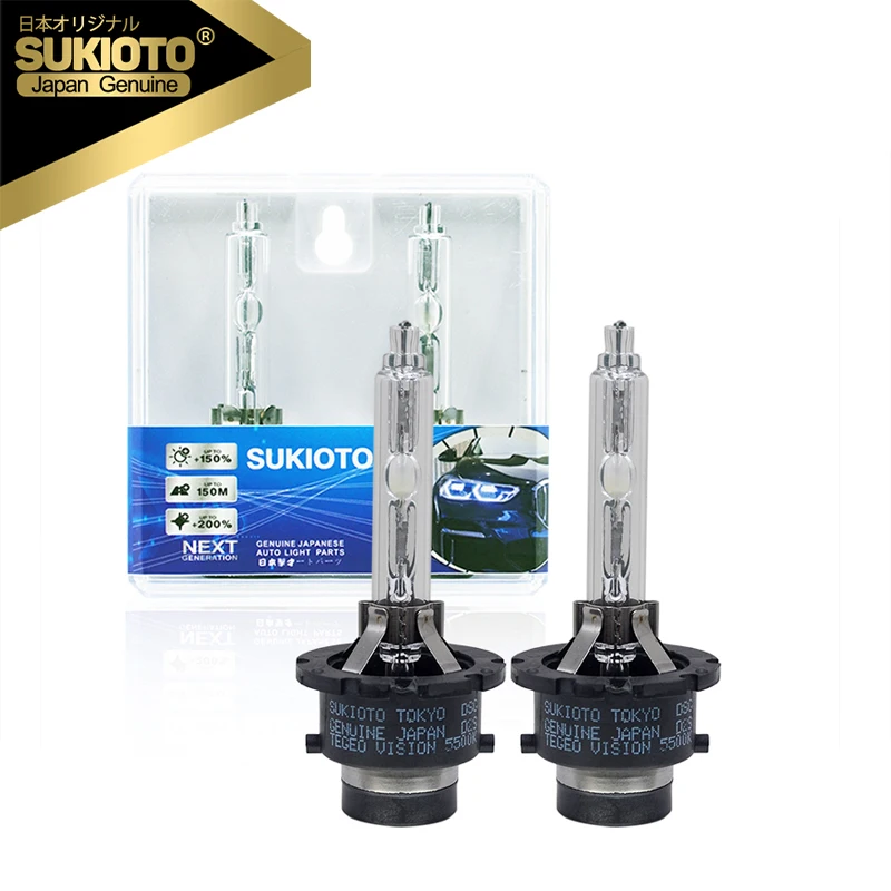 

2PCS SUKIOTO TOKYO DSG GENUINE JAPAN D2S TEGEO VISION 5500K Super Bright 35W 55W D2S D4S D2R D4R Car Xenon HID Headlight Bulbs