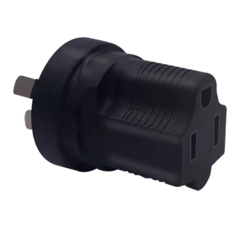 Universal Black Power Adapter Plug Converter, 3-Pin Male to 2-Pin Female