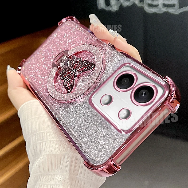 Plating Butterfly Holder Silicone Stand Case